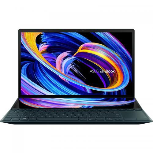 Laptop ASUS ZenBook Duo 14 UX482EA-HY006R, Intel Core i7-1165G7, 14inch Touch, RAM 16GB, SSD 512GB, Intel Iris Xe Graphics, Windows 10 Pro, Celestial Blue